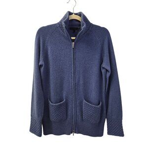 Enzo Mantovani 100% Cashmere Full Zip High Collar Sweater Size Large